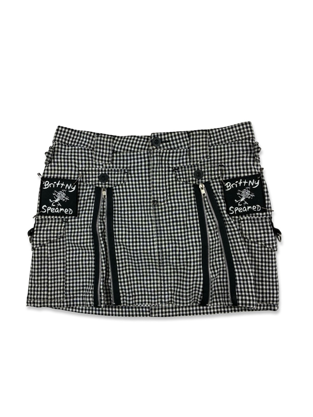 Tripp NYC Black & White Gingham Plaid Skirt